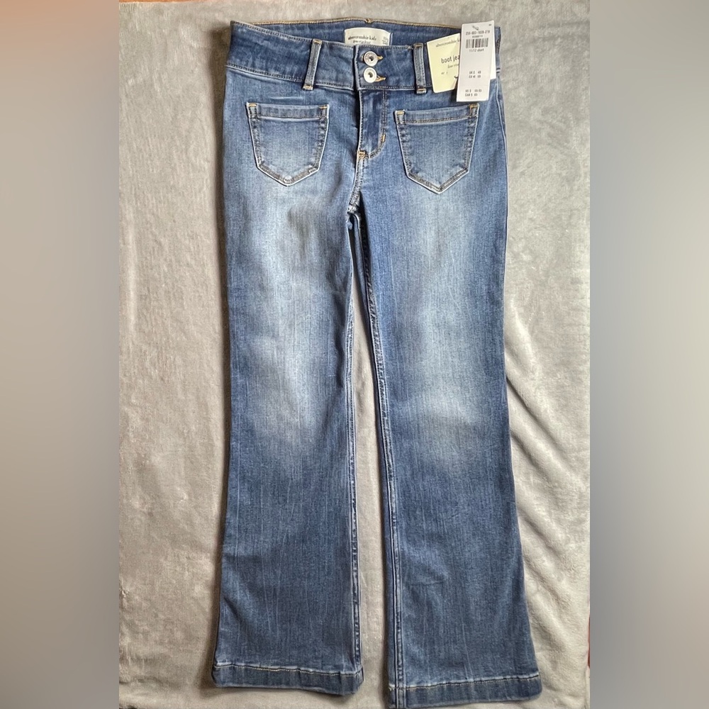 Abercrombie Kids Jeans Girls Size 11/12 Low Rise Boot Cut Denim Blue